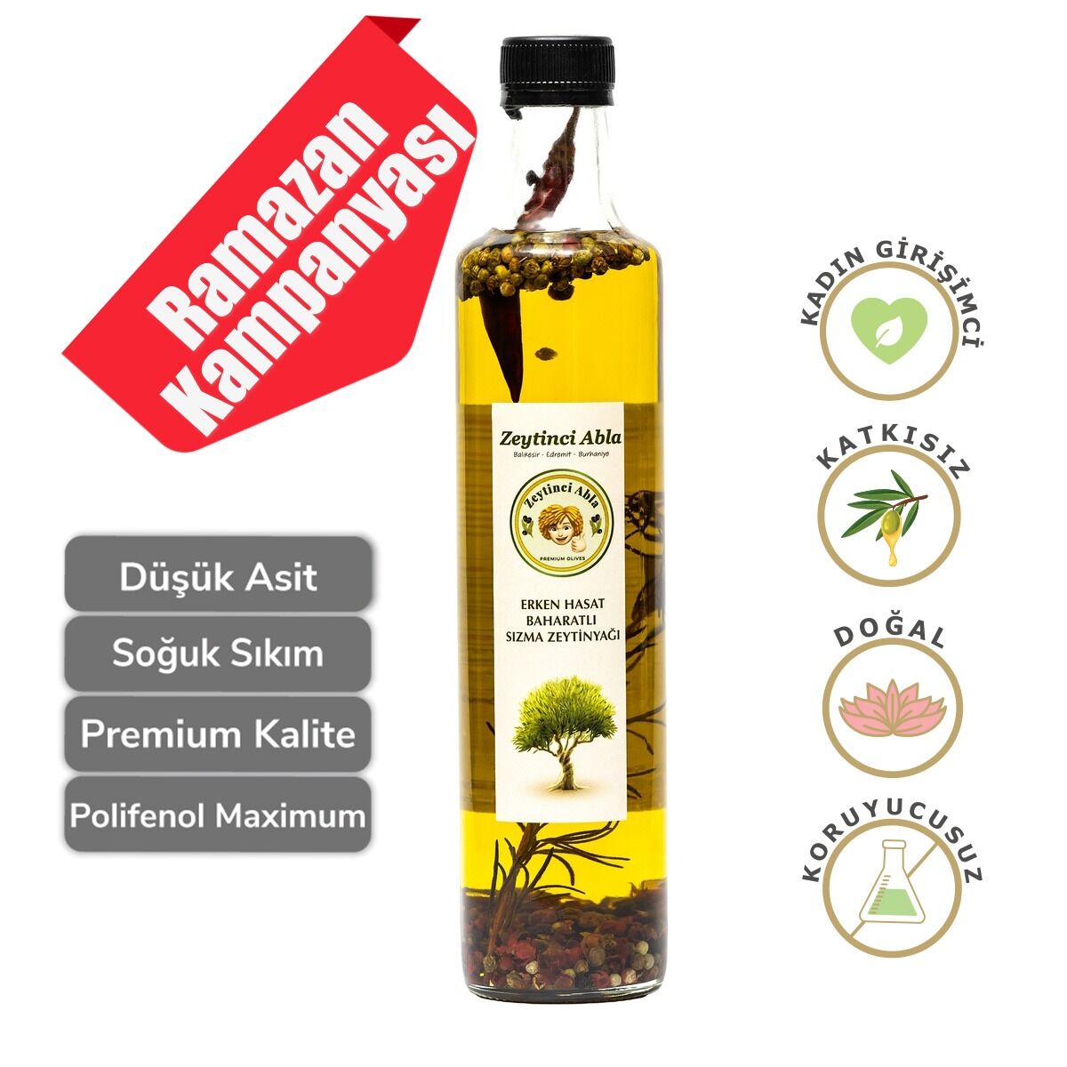 Erken Hasat Soğuk Sıkım Natural Sızma                        Baharatlı      0,5 lt