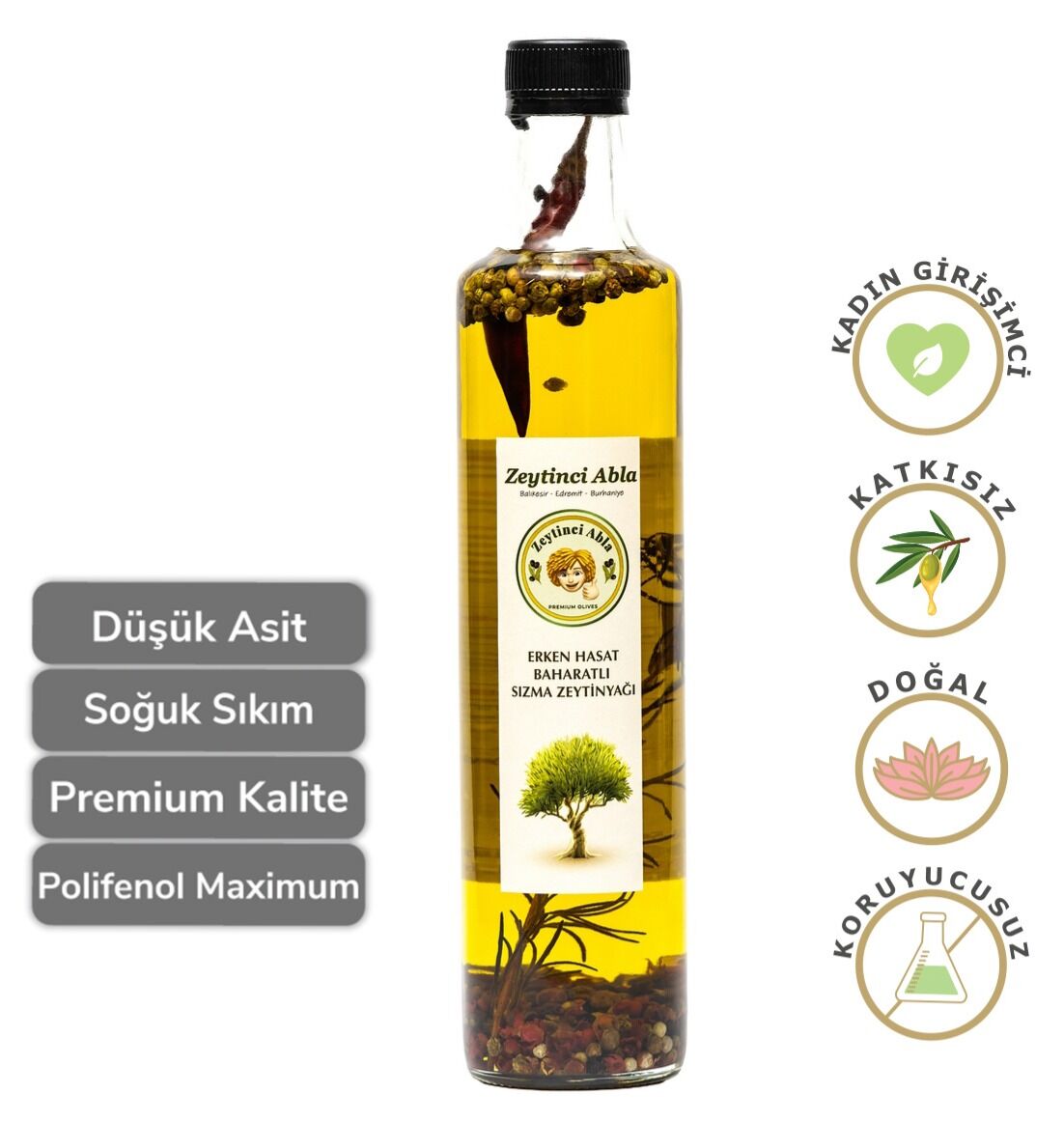 Erken Hasat Soğuk Sıkım Natural Sızma                        Baharatlı      0,5 lt