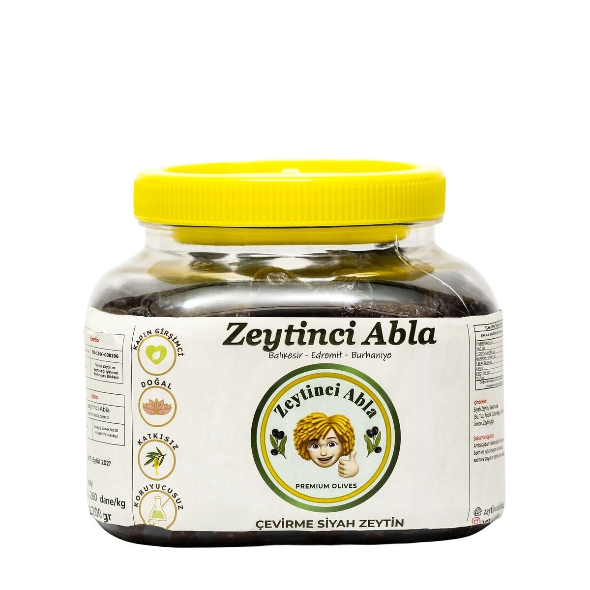 Organik Tuzsuz Çevirme Siyah Zeytin  1200 gr