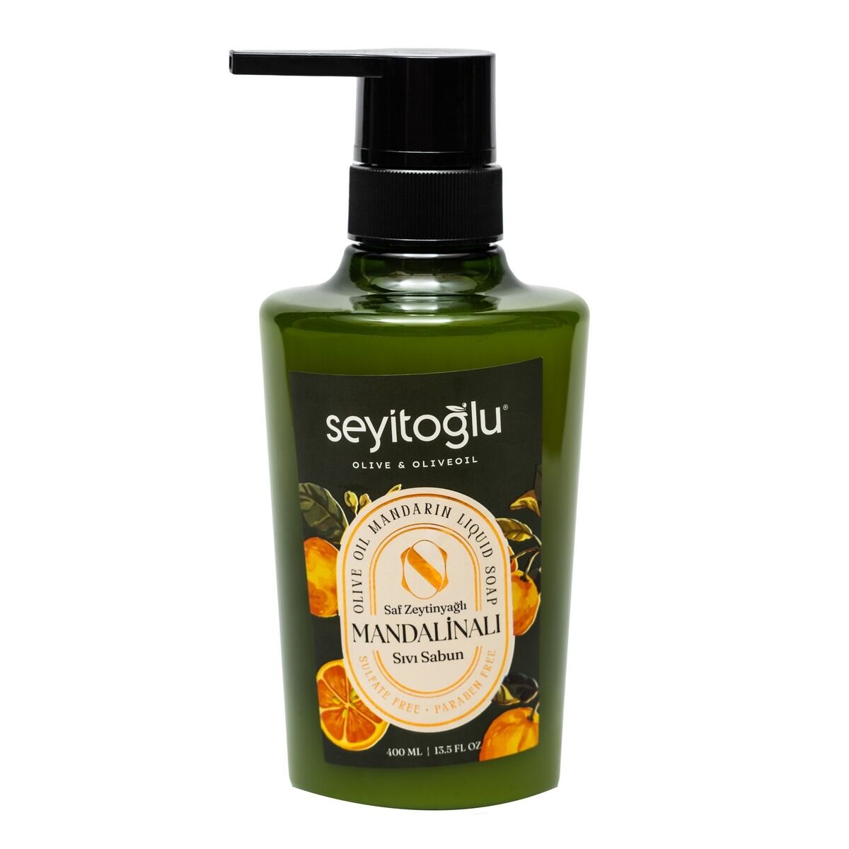 Mandalina - Saf Zeytinyağlı Sıvı Sabun -  Bebekler ve Çocuklar için güvenli  400ml
