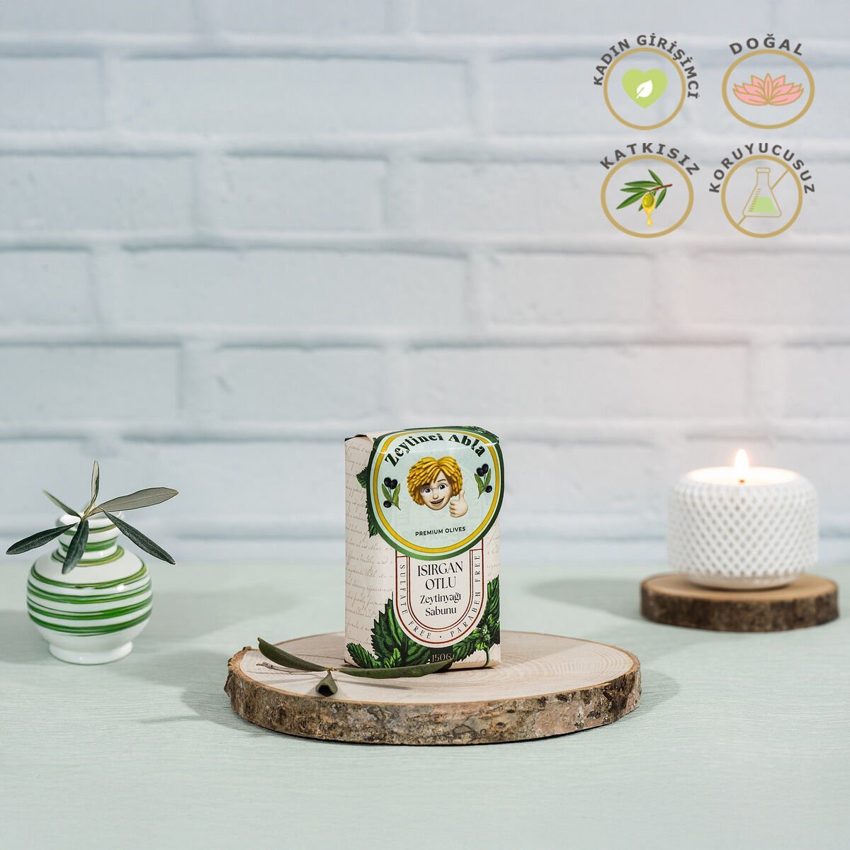 El&vücut sabunu - Isırgan Otlu- Saf Zeytinyağlı & Doğal- Bebekler-Çocuklar 150 gr