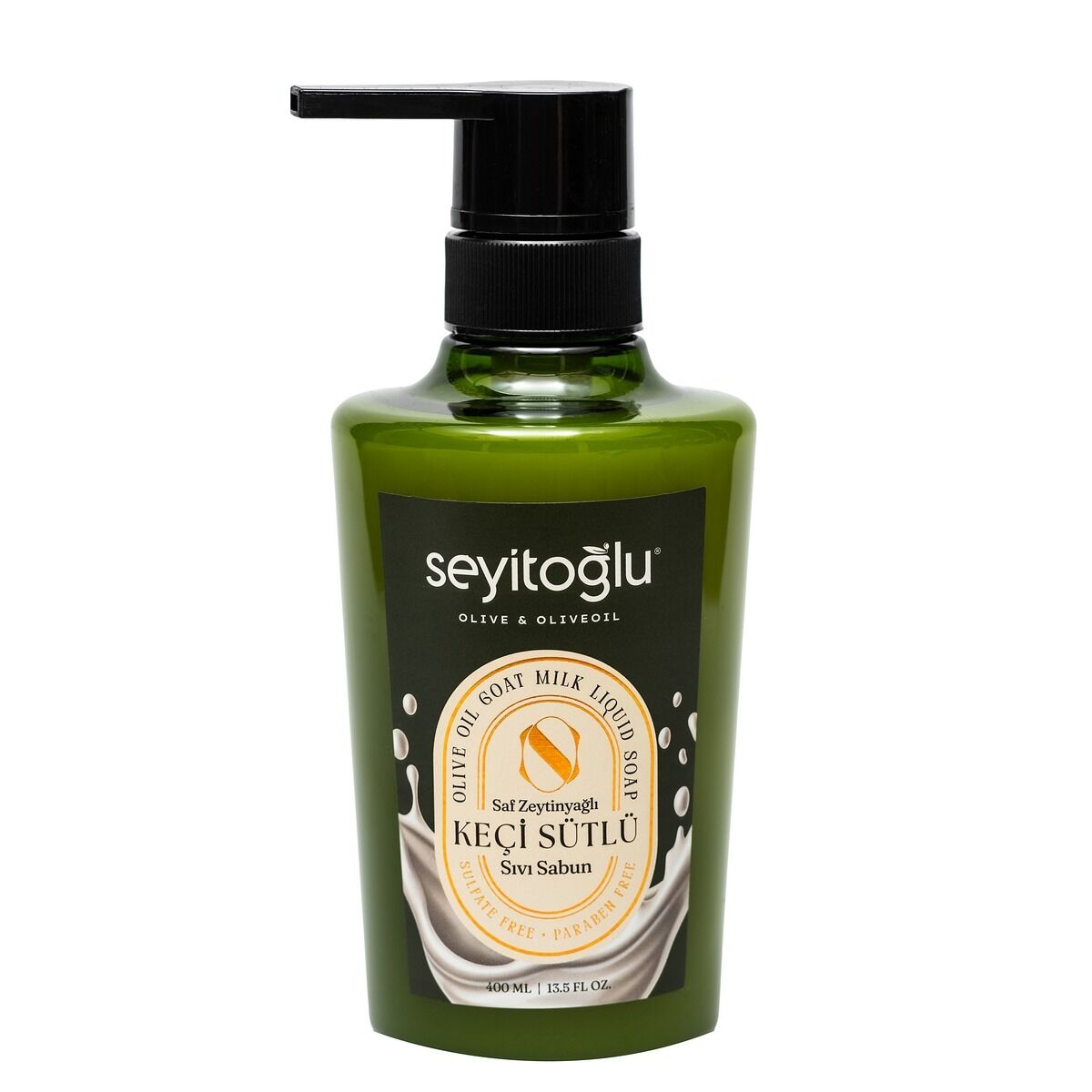 Keçi Sütü - Saf Zeytinyağlı Sıvı Sabun -  Bebekler ve Çocuklar için güvenli  400ml