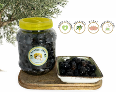 Organik(Yeni Sezon)  Az tuzlu-tuzsuz Yağlı Sele Çevirme Siyah Zeytin  1000 gr