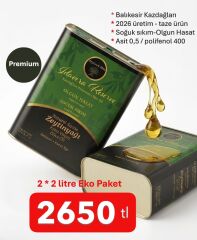 Olgun Hasat 2026 Premium 2'li Eko Paket Natural Sızma Soğuk Sıkım  2 lt