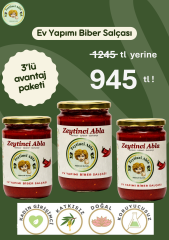 Biber Salçası 3 'lü Eko Paket Ev Yapımı - Doğal & Katkısız   660  ml