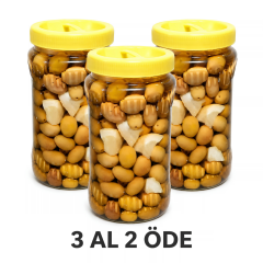 Kırma Yeşil Zeytin Edremit  1 kg * 3 adet - Katkısız &Doğal
